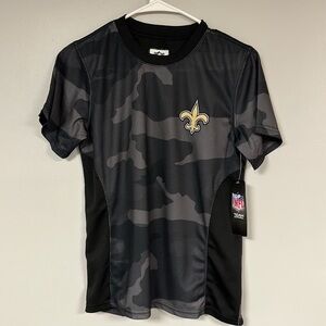 Boys Official NFL Team Apparel New Orleans Saints Camo Shirt, L (14-16) NWT!